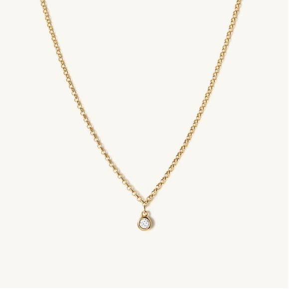 Mejuri Jewelry - Mejuri Gold Necklace with White Pendant